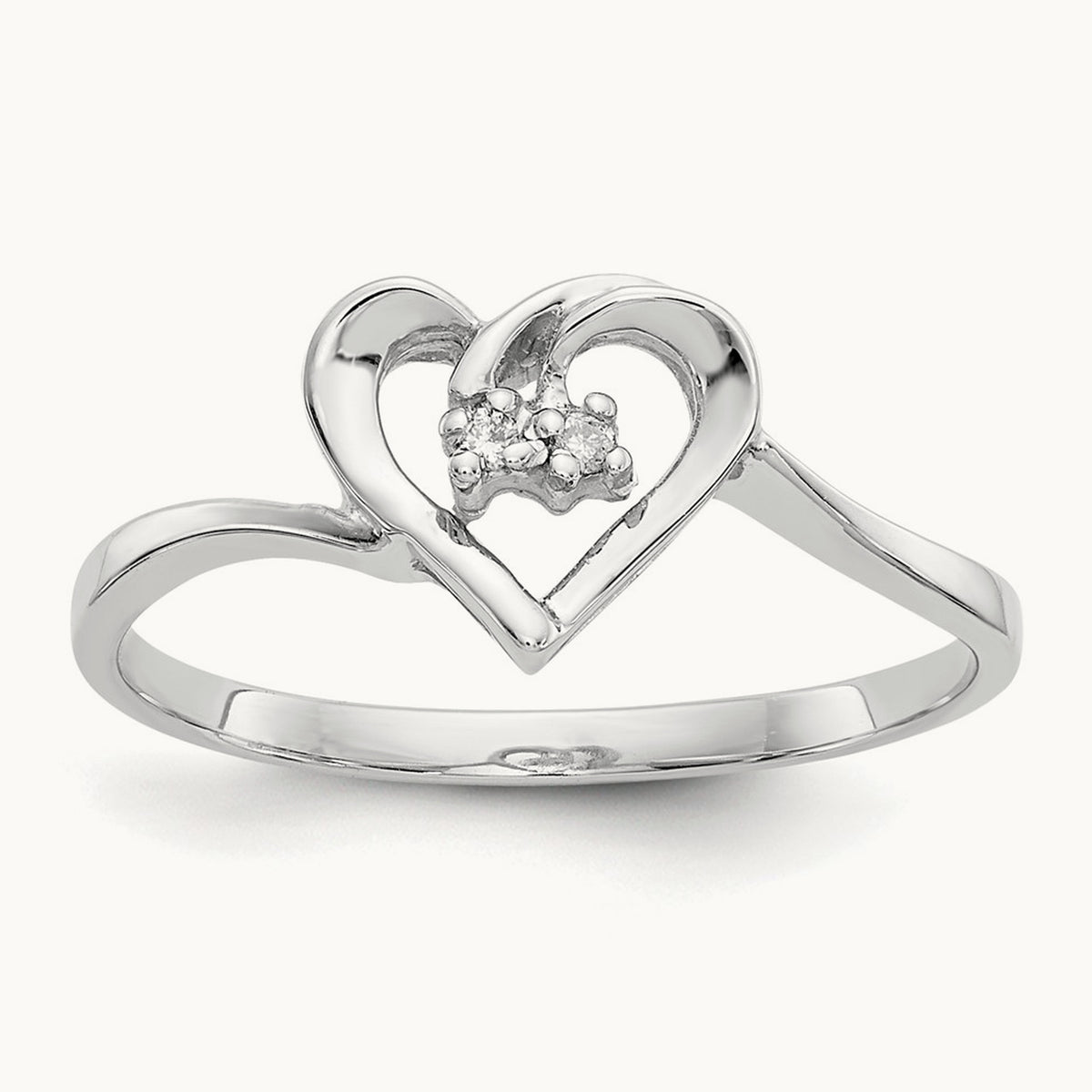 AA Diamond heart ring, 14K White Gold