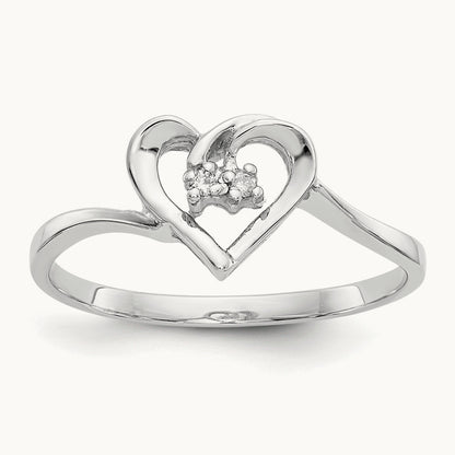 AA Diamond heart ring, 14K White Gold