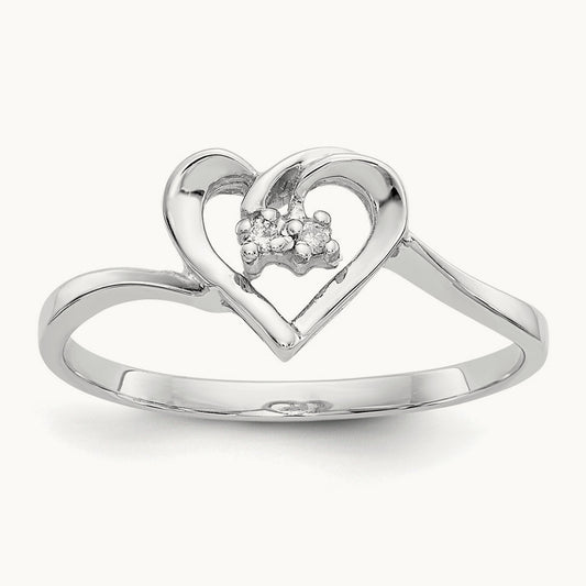 AA Diamond heart ring, 14K White Gold