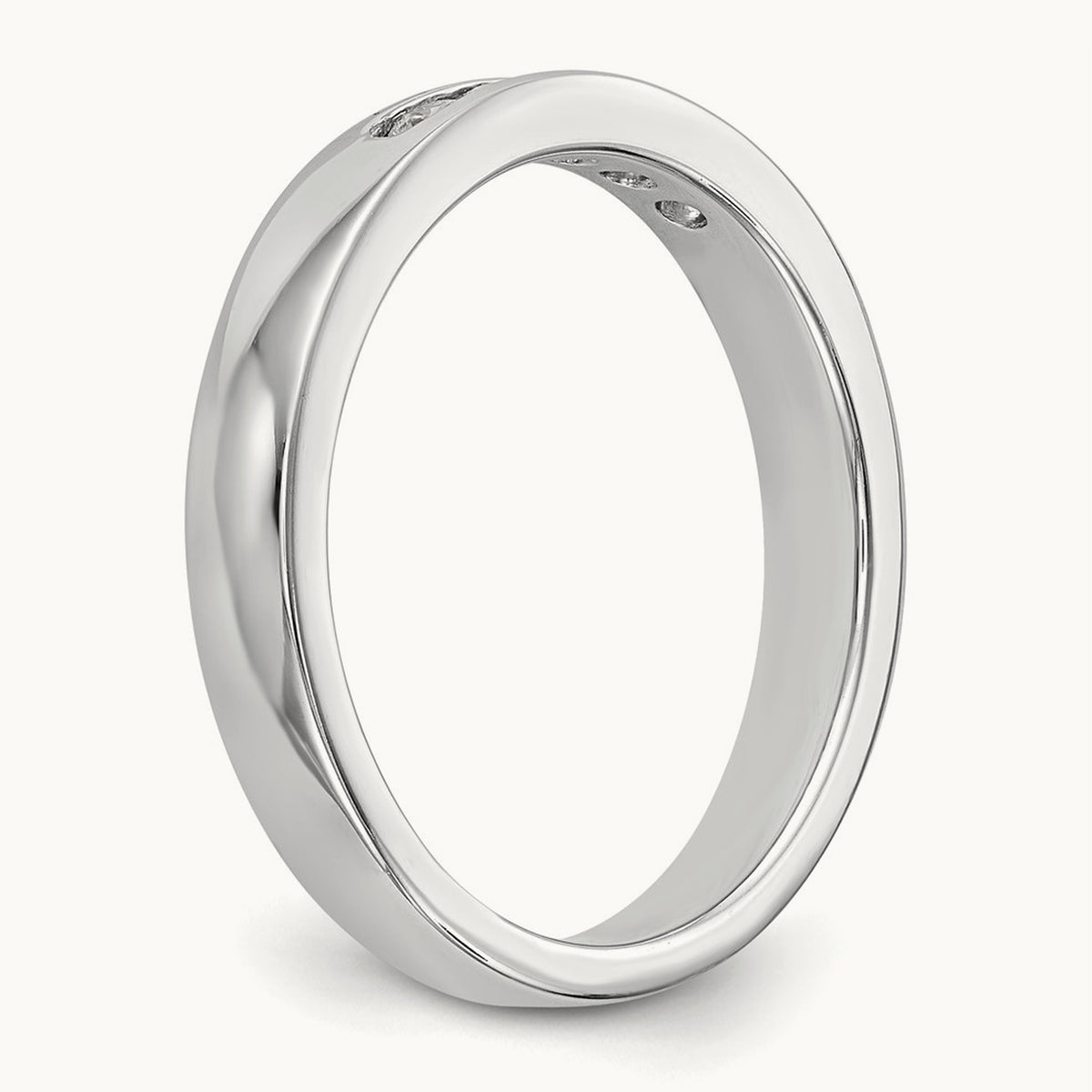 5-Stone Diamond Channel Band, 14K White Gold