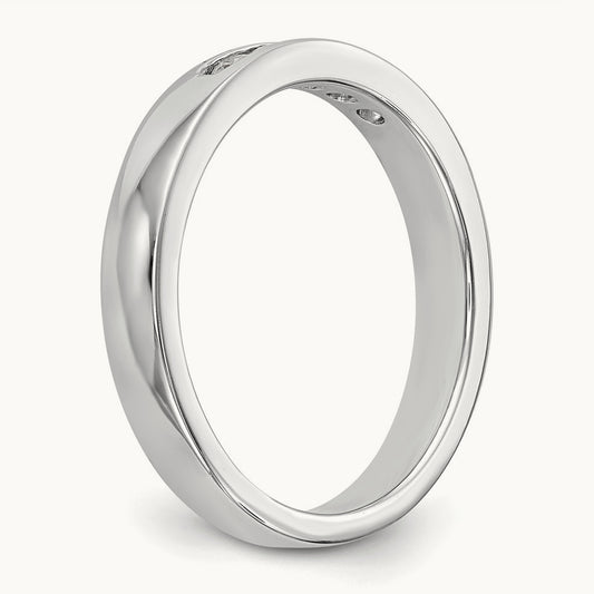 5-Stone Diamond Channel Band, 14K White Gold