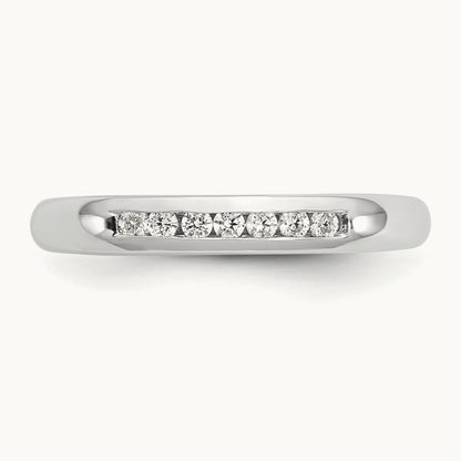 7-Stone Diamond Channel Band, 14K White Gold