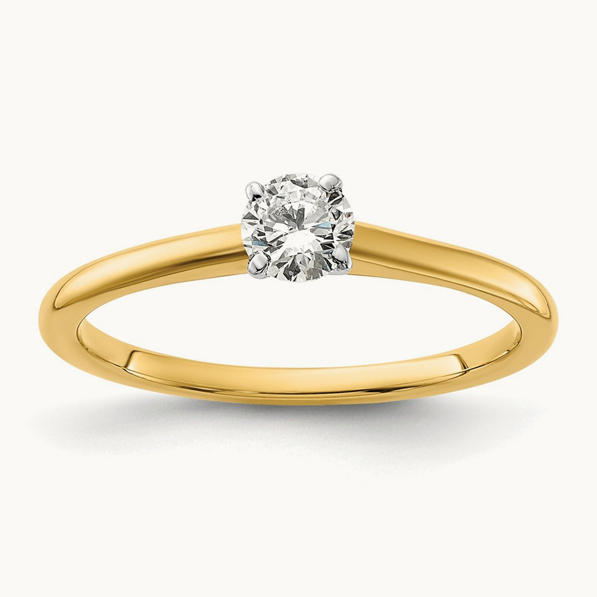 Round Solitaire Engagement Ring, 0.25-5.00 ct tw Lab-Grown Diamond — 1/3 ct, 14K Two-Tone