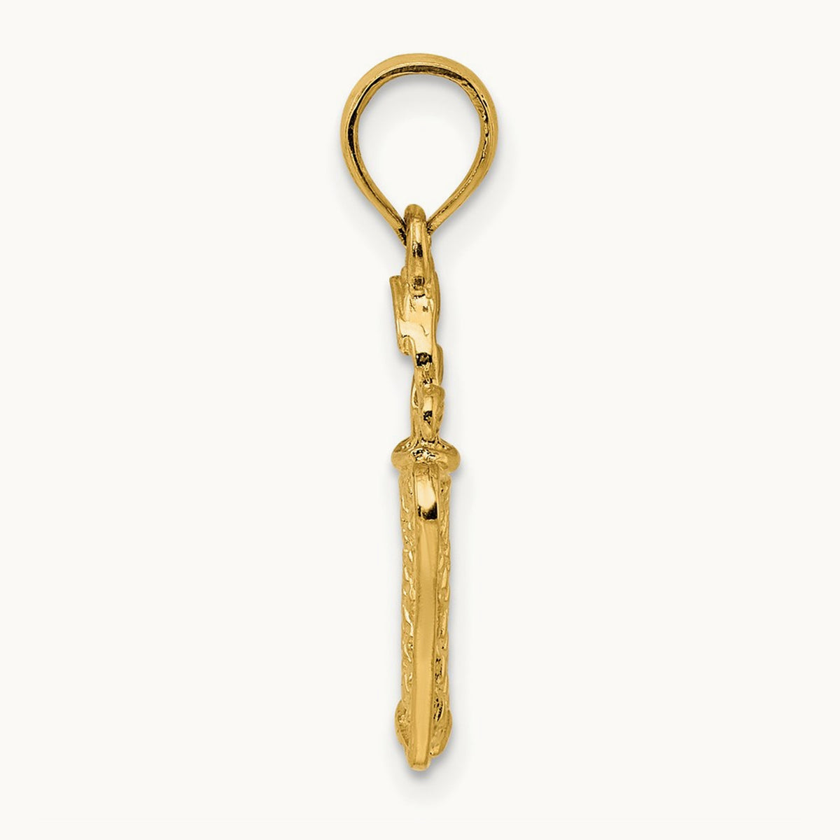 3-D Golfer in Swing Charm, 14K