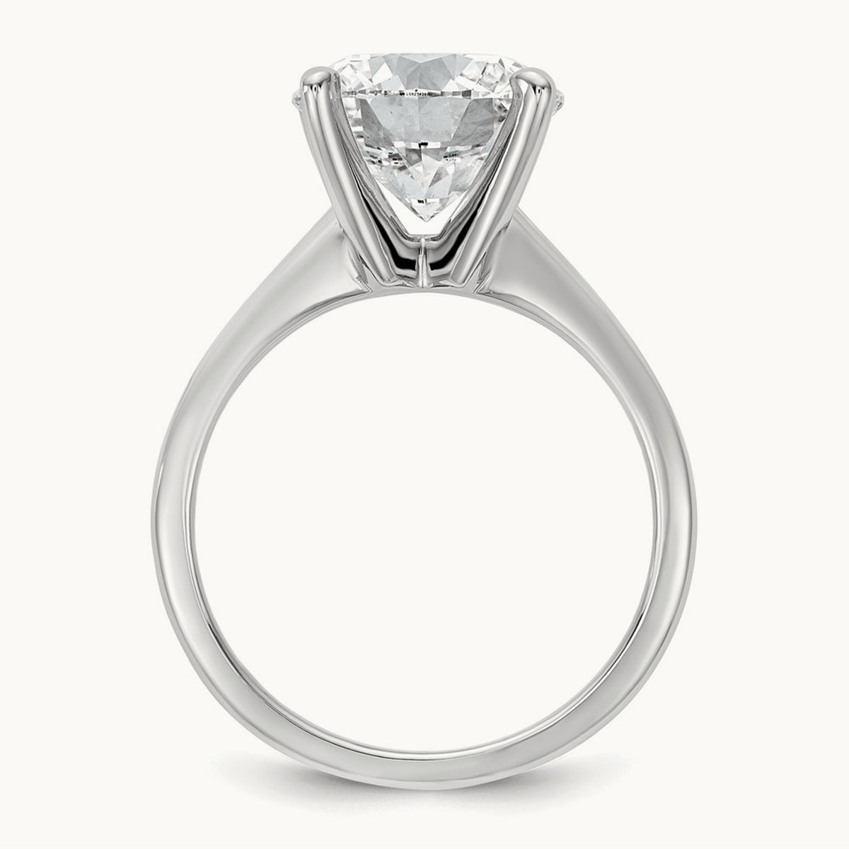 Round Solitaire Engagement Ring, 0.25-5.00 ct tw Lab-Grown Diamond — 4 ct, 14K White Gold