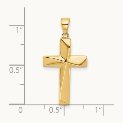 Polished Cross Pendant, 14K