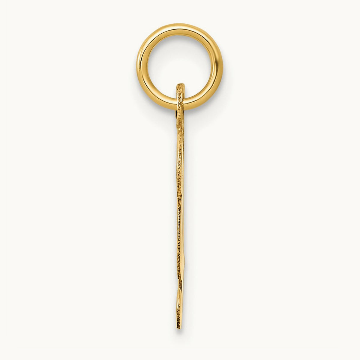 Medium Fancy Script Initial Charm — 14K Yellow Gold, G