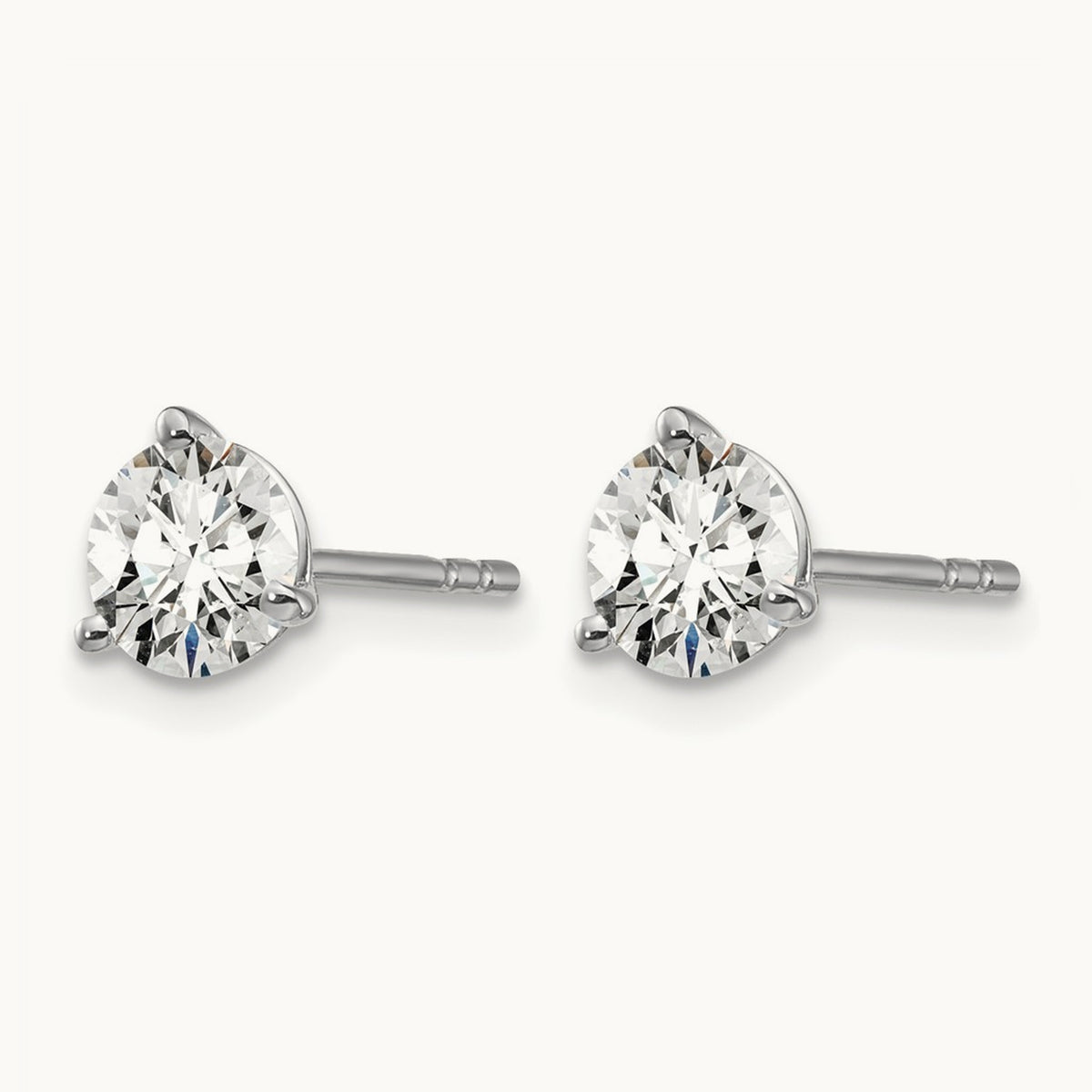 Round Stud Earrings, 0.10-6.00 ct tw Lab-Grown Diamond — 1 ct, 14K White Gold