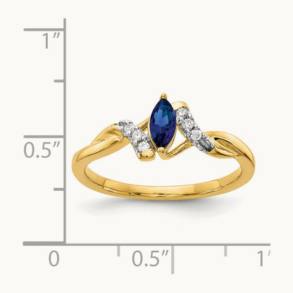 Diamond and Marquise Sapphire Ring — photo set