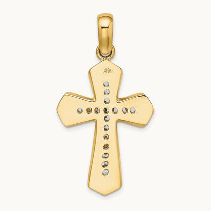Polished Cross Charm, 14K Two-tone