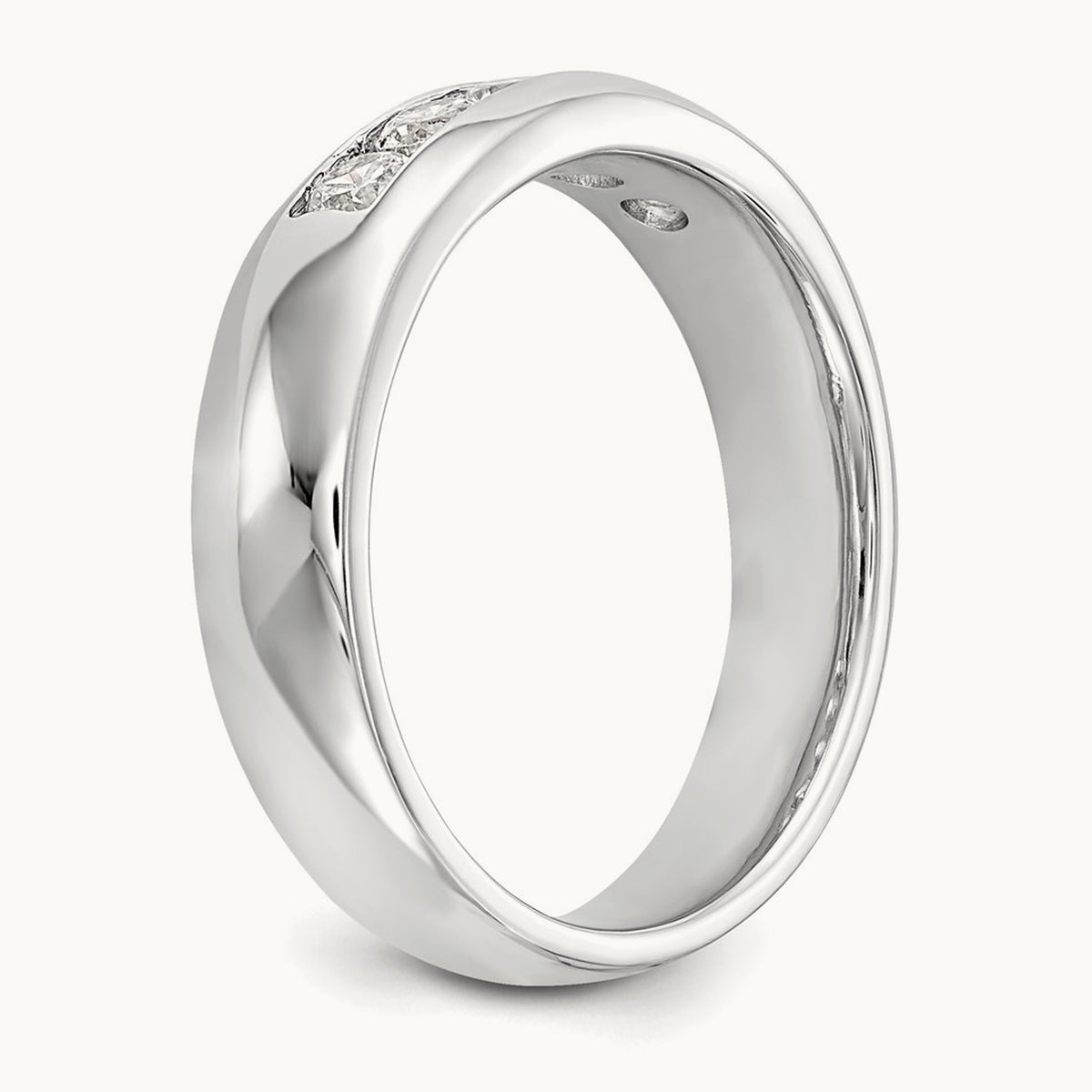 5-Stone Diamond Channel Band, 14K White Gold