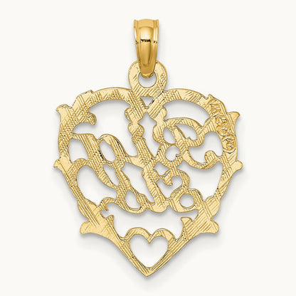 BIG SIS in Heart Charm, 14K