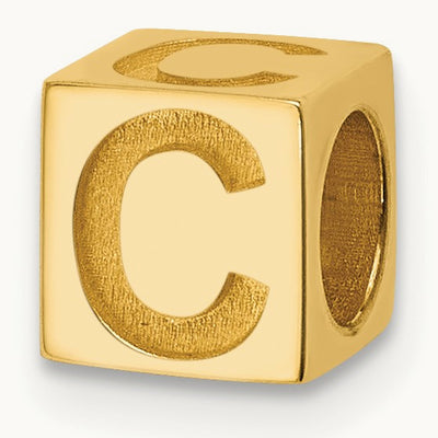 Alphabet Bead, 14K Yellow Gold