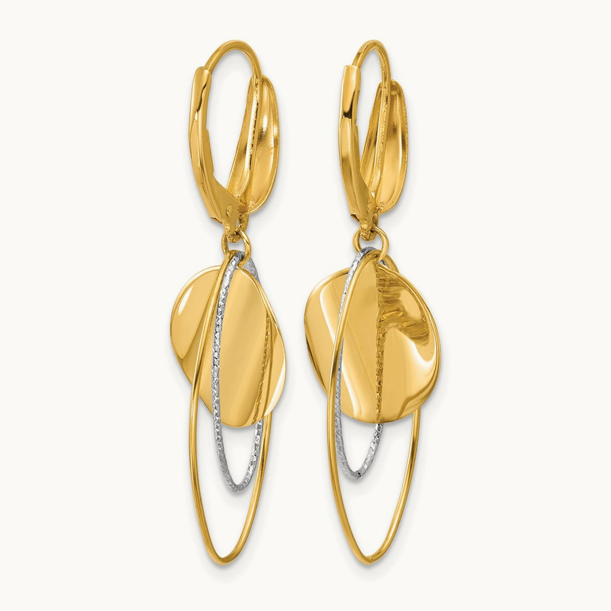 Polished / Dia-cut Dangle Leverback Earrings — Leslie's — photo set