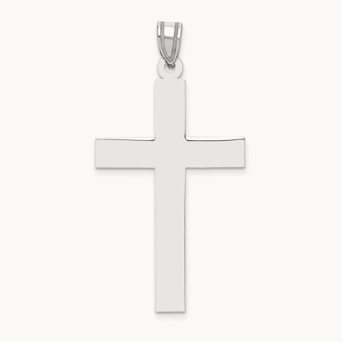 Polished Cross Pendant, 14K White Gold