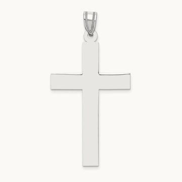 Polished Cross Pendant, 14K White Gold