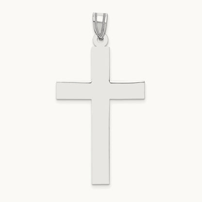 Polished Cross Pendant, 14K White Gold