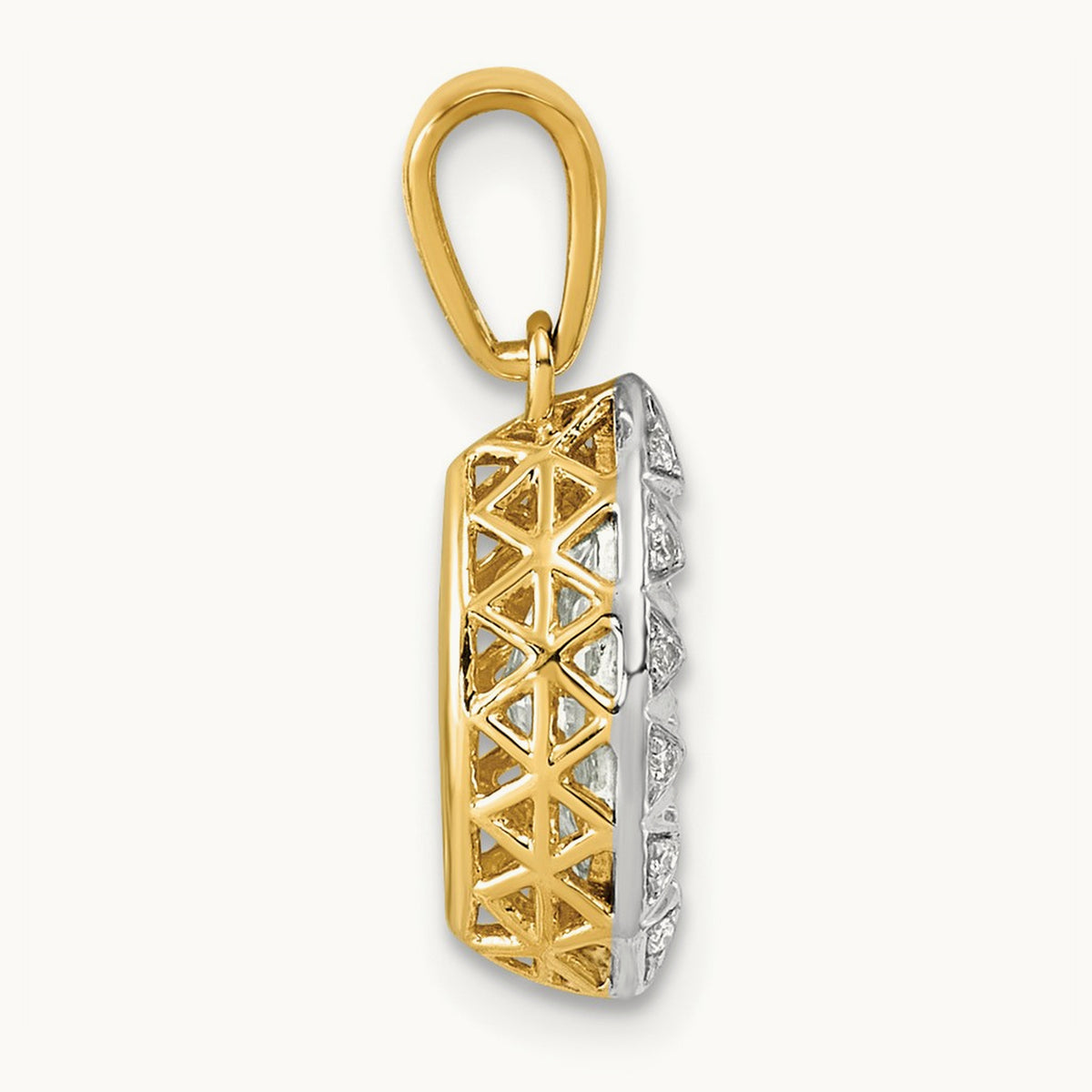 With Rhodium Marquise Center Pendant, 1.00 ct tw Lab-Grown Diamond