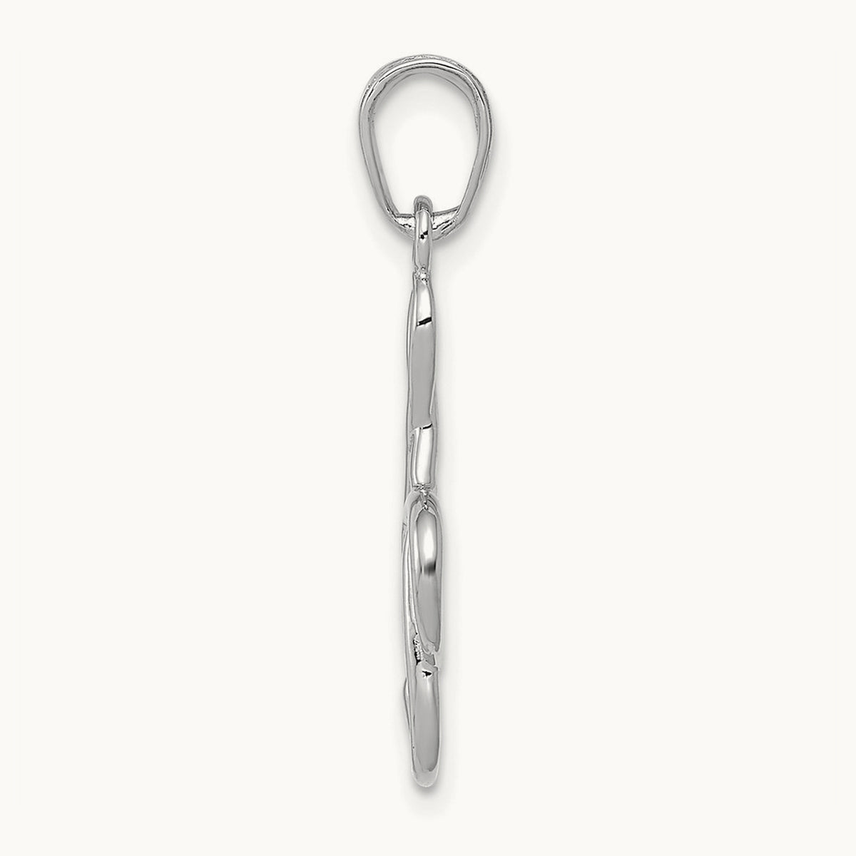 3-D Treble Clef Pendant — 14K White Gold