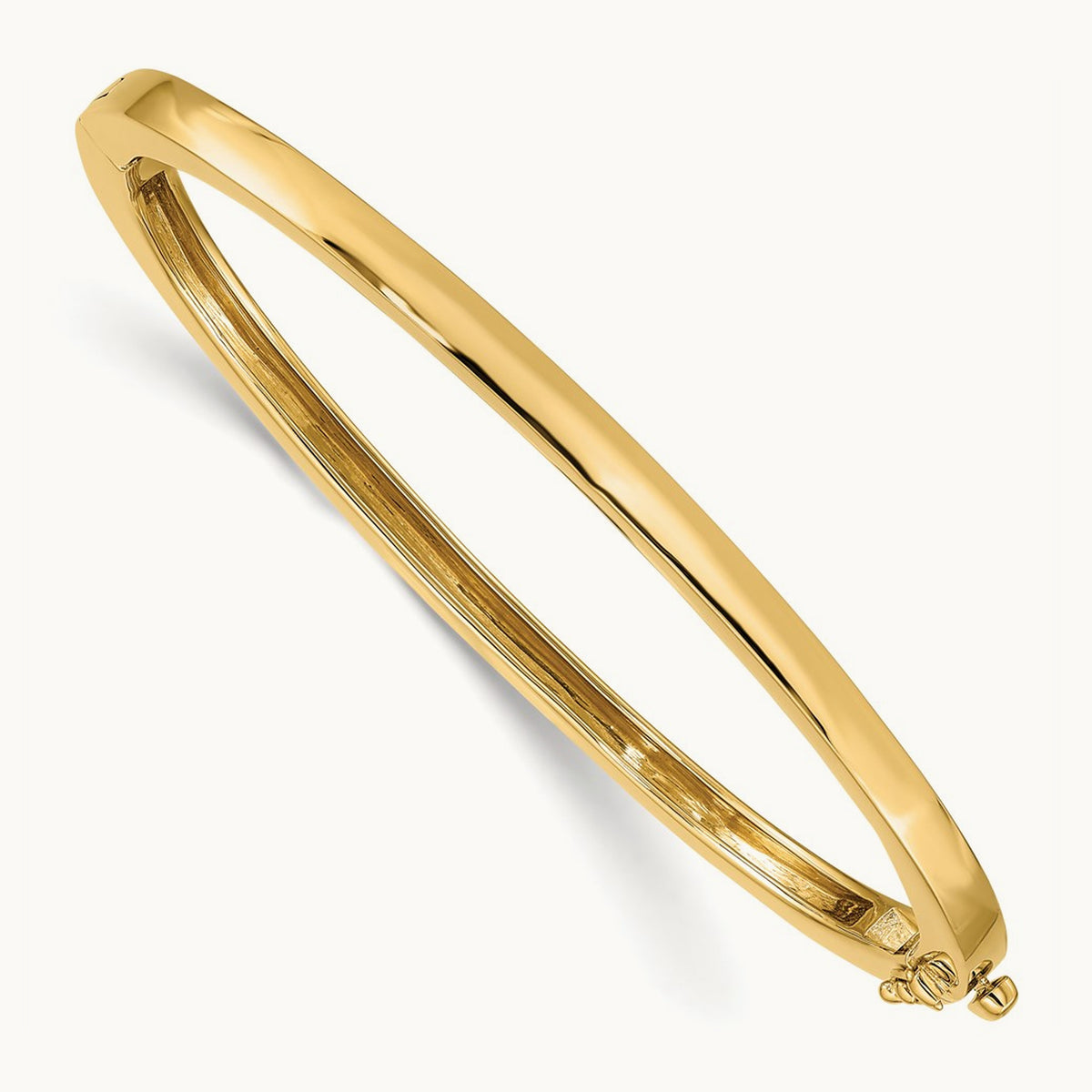 Polished Solid Hinged Bangle — 3.6mm