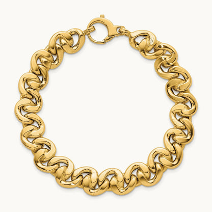 Polished 7.5in Fancy Link Bracelet, 14K