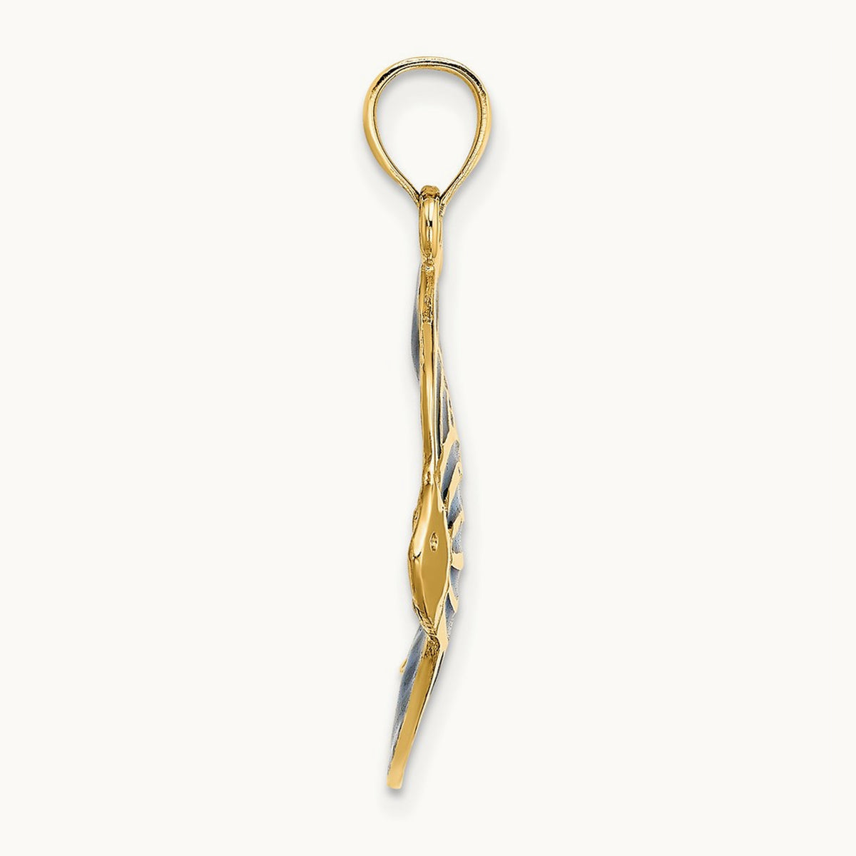 W/ Blue Enameled Angelfish Charm, 14K
