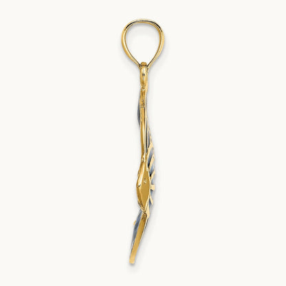 W/ Blue Enameled Angelfish Charm, 14K