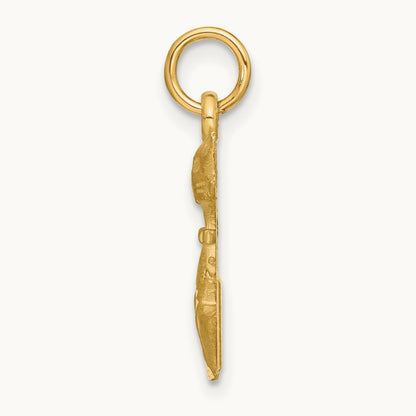 Satin Tom Cat Charm, 14K