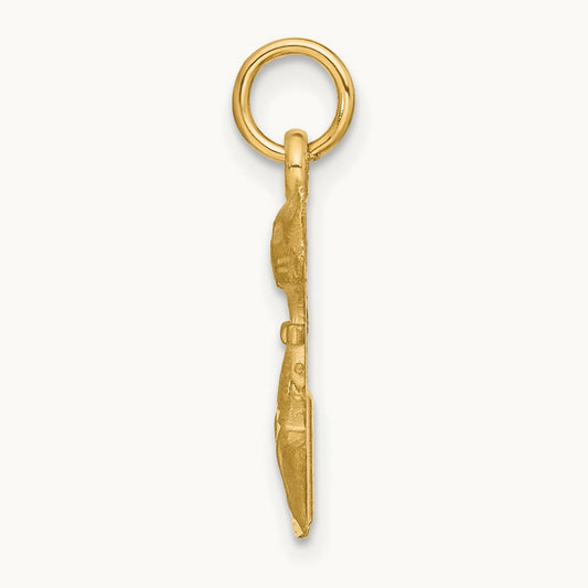 Satin Tom Cat Charm, 14K
