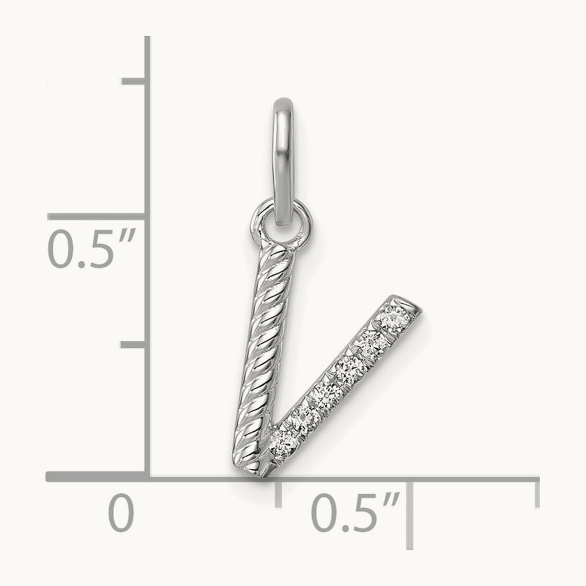 Twisted Diamond Charm — 14K White Gold, V