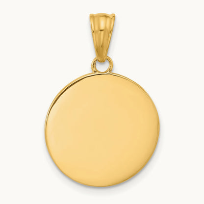 D/C Enameled Sun and Moon Pendant, 14K with White Rhodium