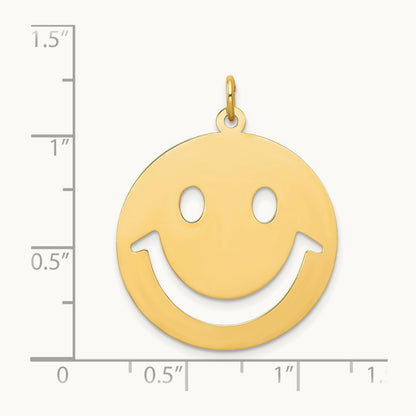 Smiley Face Charm, 14K