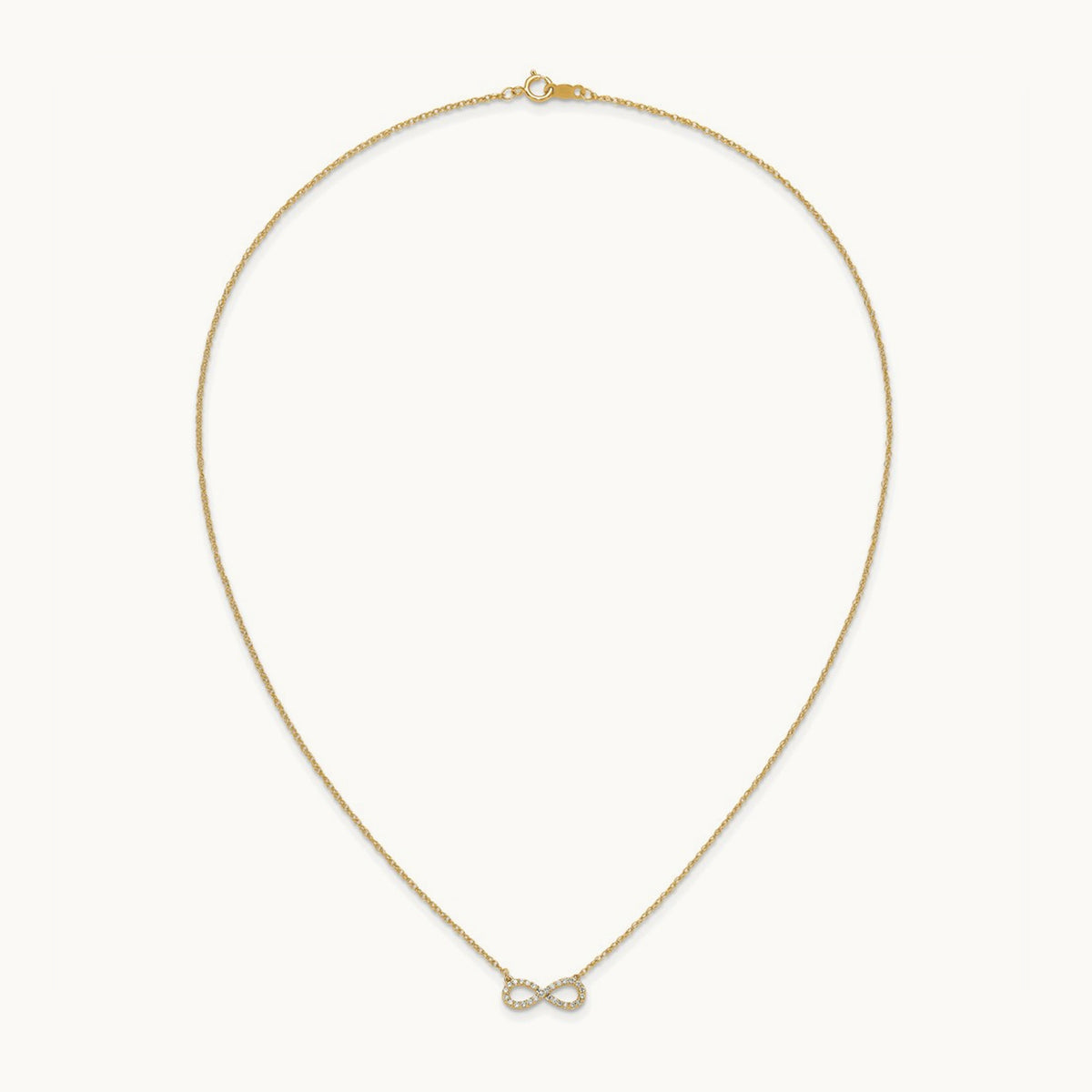 Polished Diamond Infinity Symbol Necklace, 14K Yellow Gold