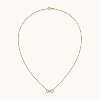 Polished Diamond Infinity Symbol Necklace, 14K Yellow Gold