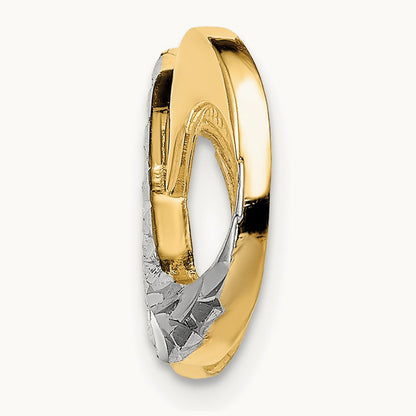w/Rhodium D/C Infinity Fits Fancy Omega Slide, 4mm, 14K