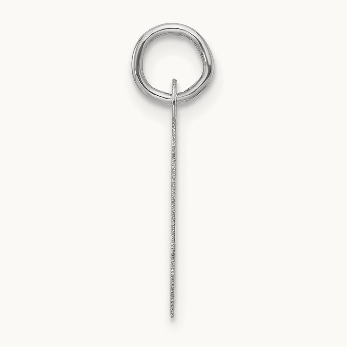 Slanted Block Initial Charm — 14K White Gold, H