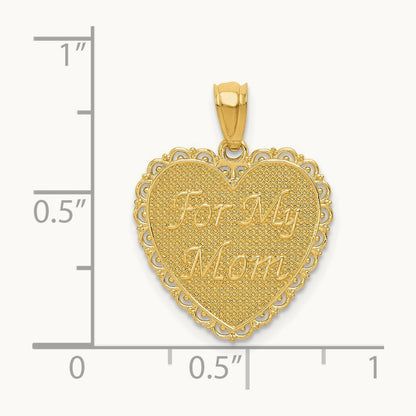 Reversible FOR MY MOM/ Thanks For Everything Pendant, 14K Gold