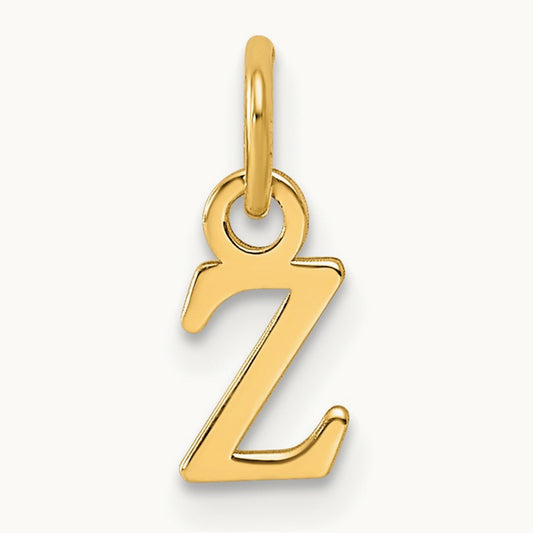 Cutout Letter Z Initial Pendant, 14K Yellow Gold