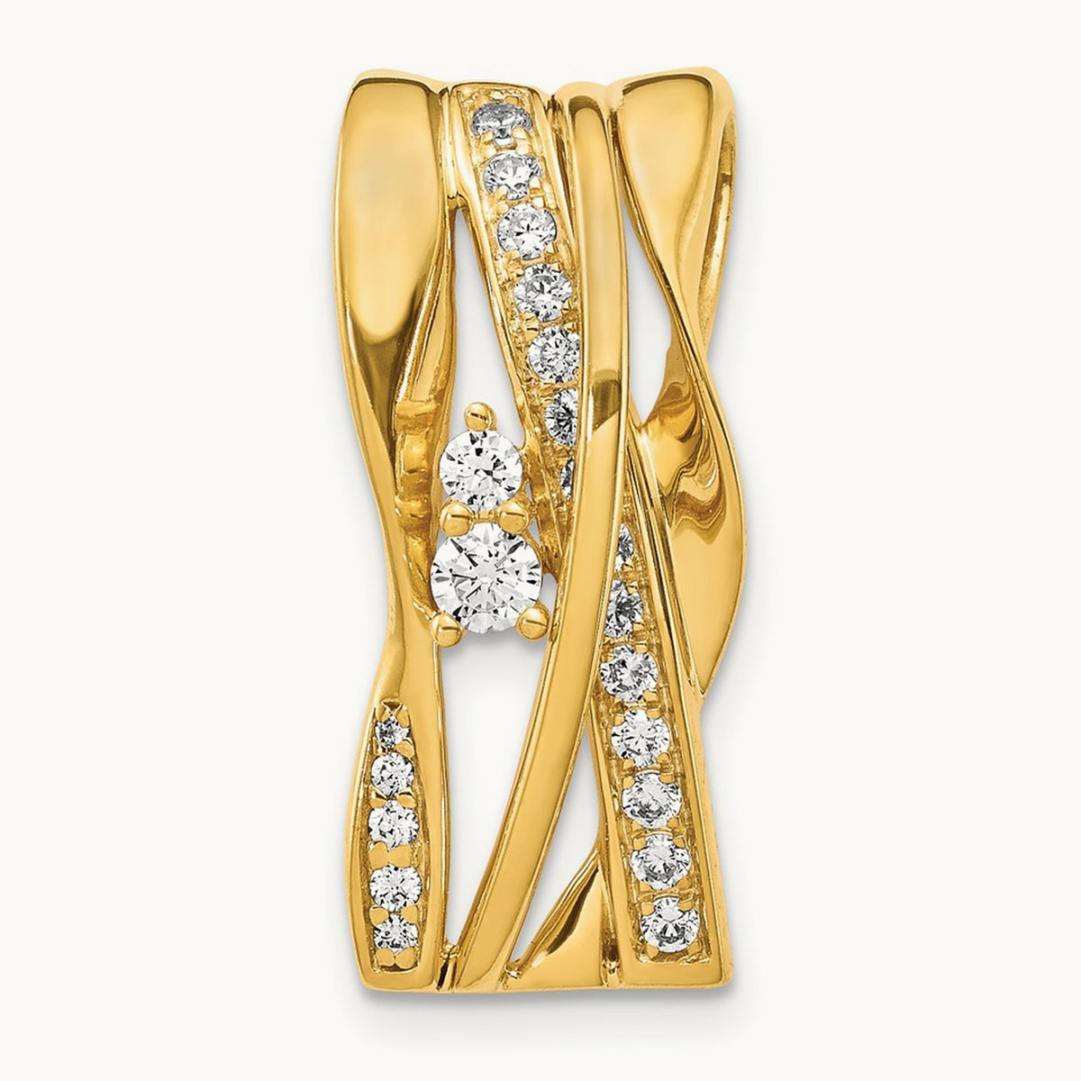 Fashion Curve Bar Chain Slide Pendant, 0.50 ct tw Lab-Grown Diamond