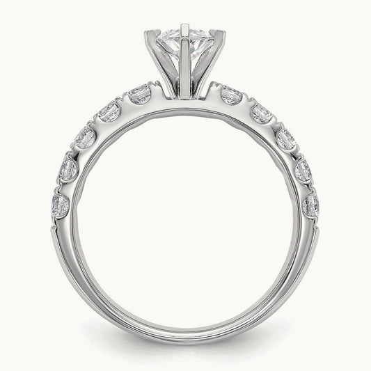 Pear Engagement Ring — 14K White Gold, 1 3/4 ct, 7