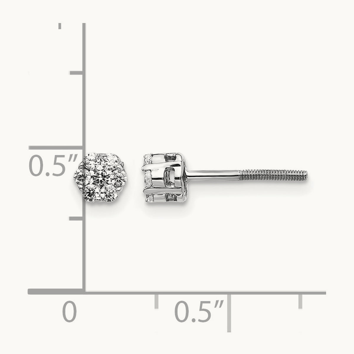 Diamond Cluster Screwback Earrings — 5mm