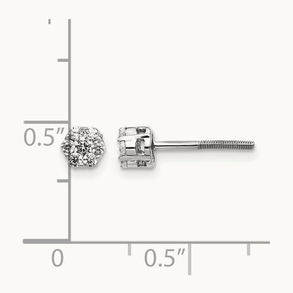 Diamond Cluster Screwback Earrings — 5mm