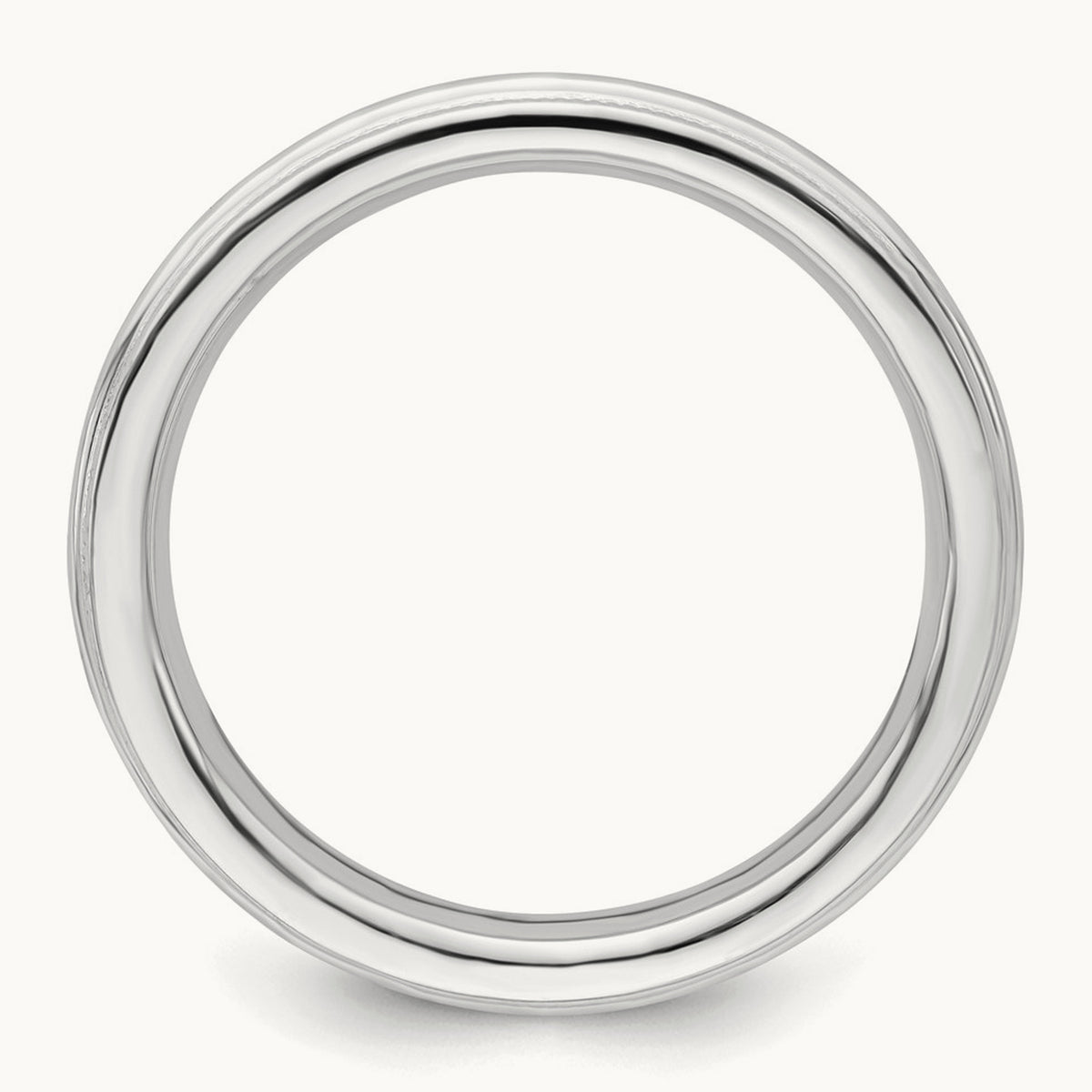 Rhodium-plated Comfort Fit Milgrain Band — photo set (2)