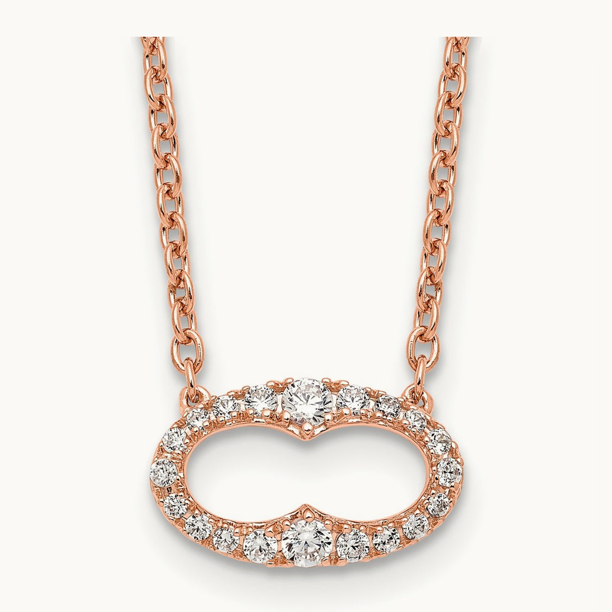 Fancy Rose Gold Diamond 18in Necklace, 14K