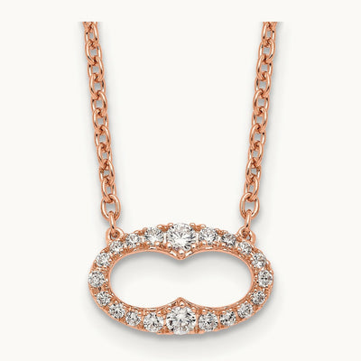 Fancy Rose Gold Diamond 18in Necklace, 14K