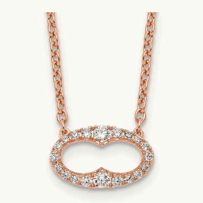 Fancy Rose Gold Diamond 18in Necklace, 14K