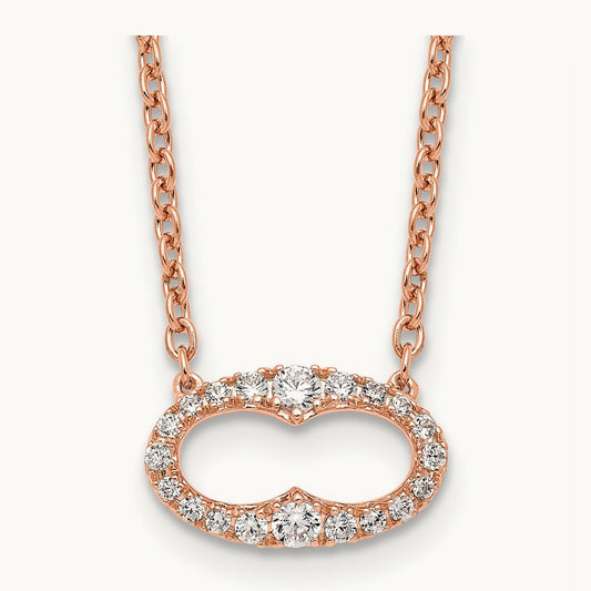 Fancy Rose Gold Diamond 18in Necklace, 14K