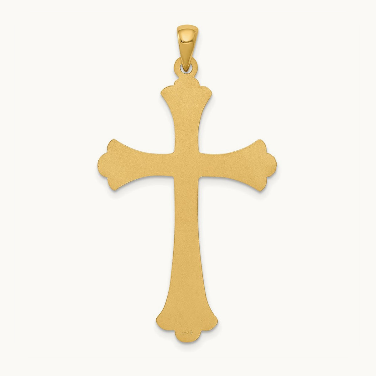 Fleur De Lis Cross Pendant, 14K