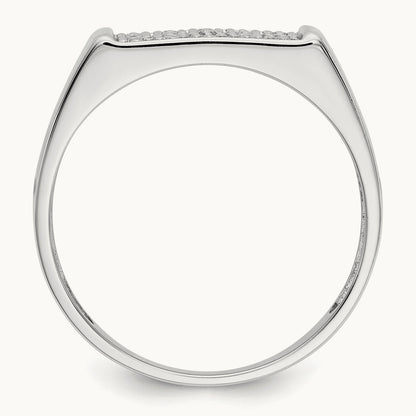 Diamond Mens Ring, 14K White Gold