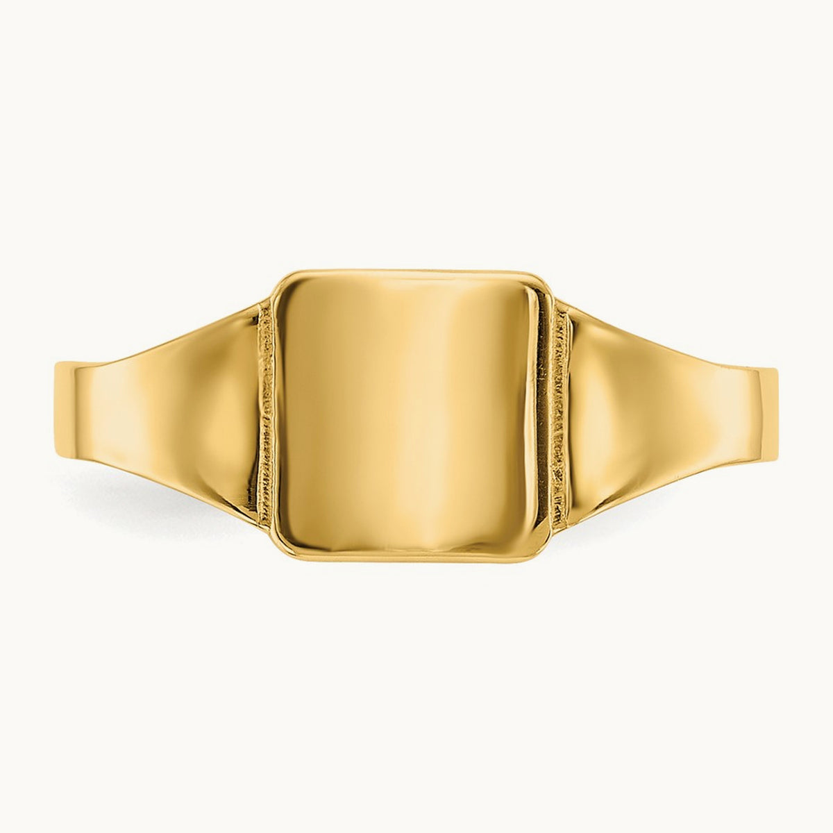 Polished Square Signet Baby Ring, 14K